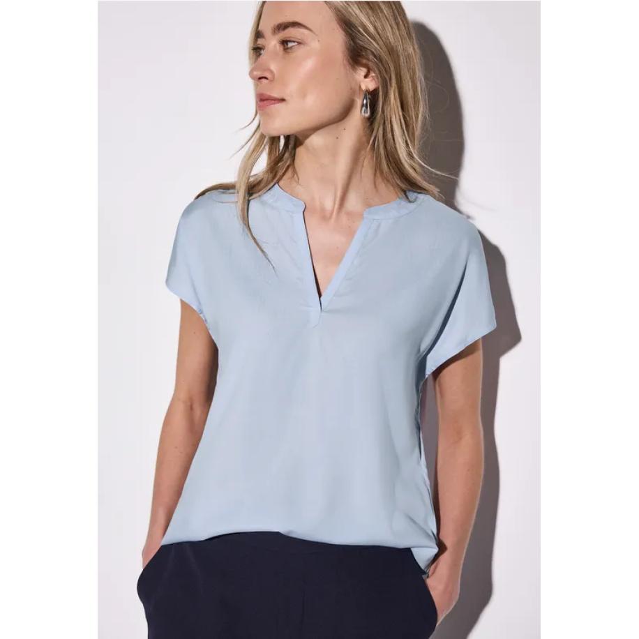 Street One Blouse in effen kleur Blauw