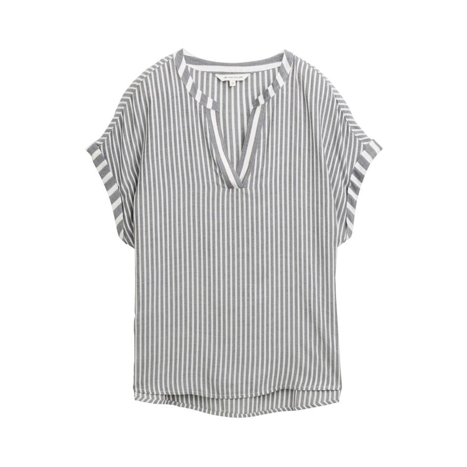 Tom Tailor TOM TAILOR Blouse smoky blue / wit -