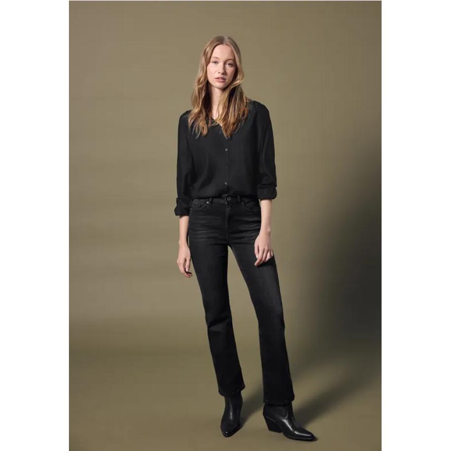 Street One V-hals blouse met knopen Zwart