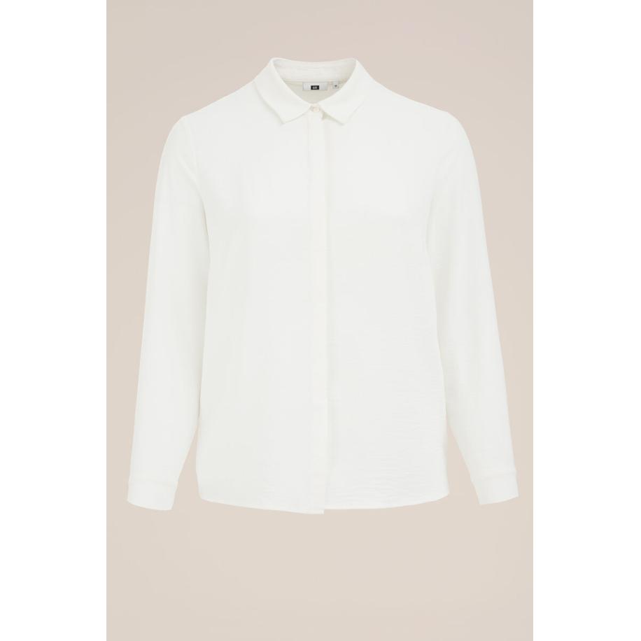 WE Fashion Dames regular fit blouse - Curve - Regular fit - Gebroken wit - Plus Size Maat: 44 Wit