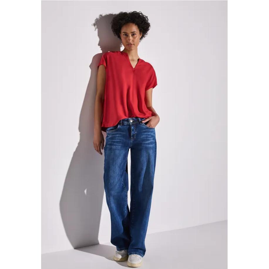Street One Blouse in effen kleur Rood