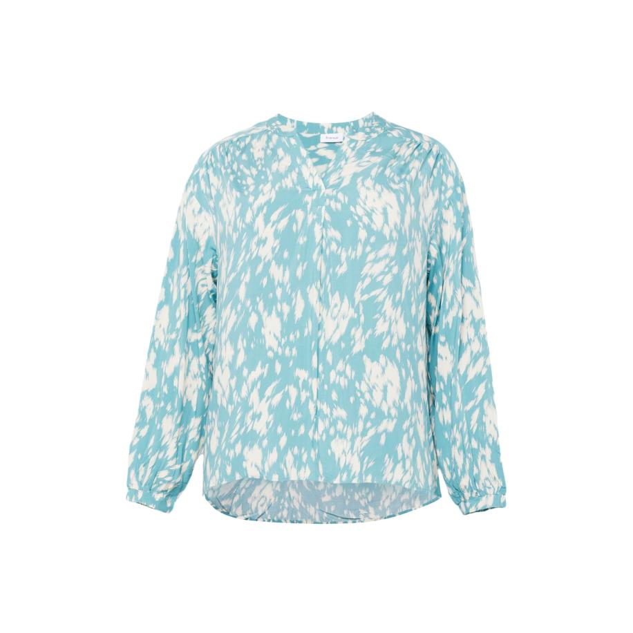 Fransa Fransa Curve Blouse KIRSTEN turquoise / wit -