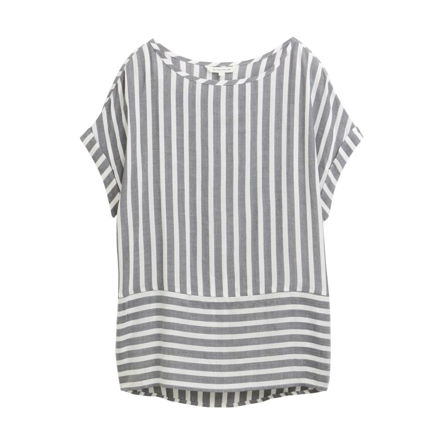 Tom Tailor TOM TAILOR Blouse grijs / wit -