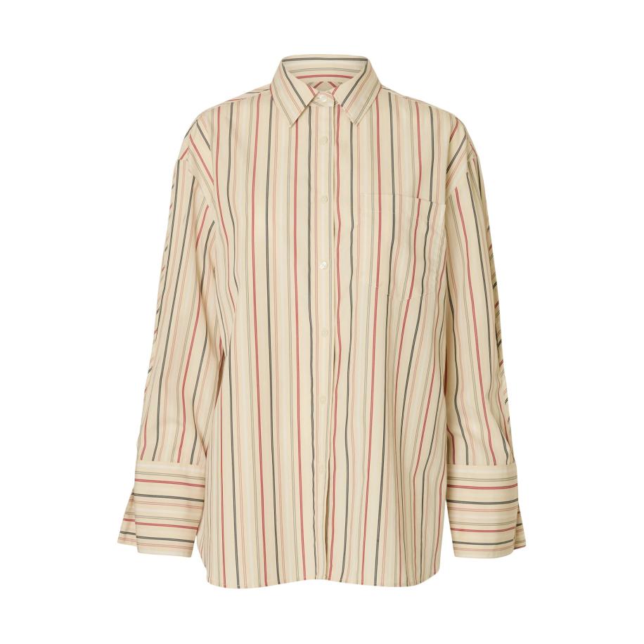 Selected SELECTED Blouse SLFDAN chamois / donkerrood / zwart / wit -