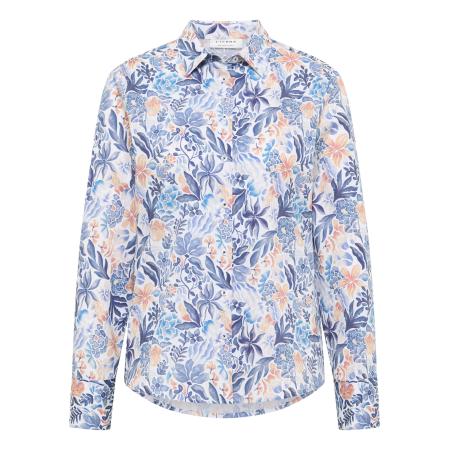 Eterna ETERNA Blouse blauw / bruin / wit