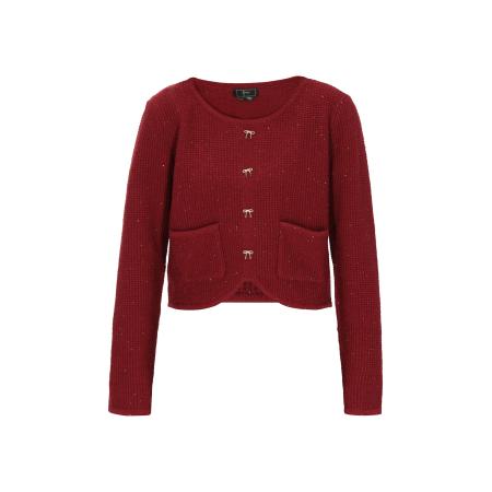 Faina faina Gebreid vest bourgogne