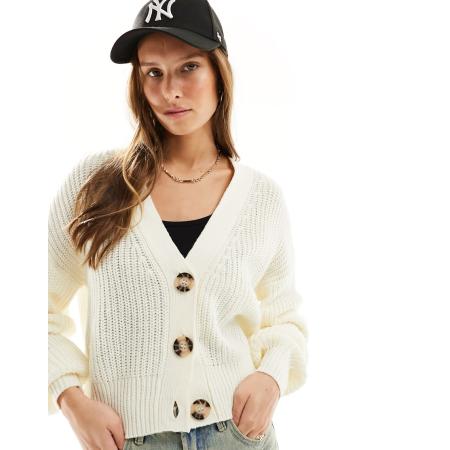 JDY Gebreid vest in crème-Wit