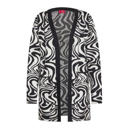 Swirly swirly Gebreid vest zwart / wolwit