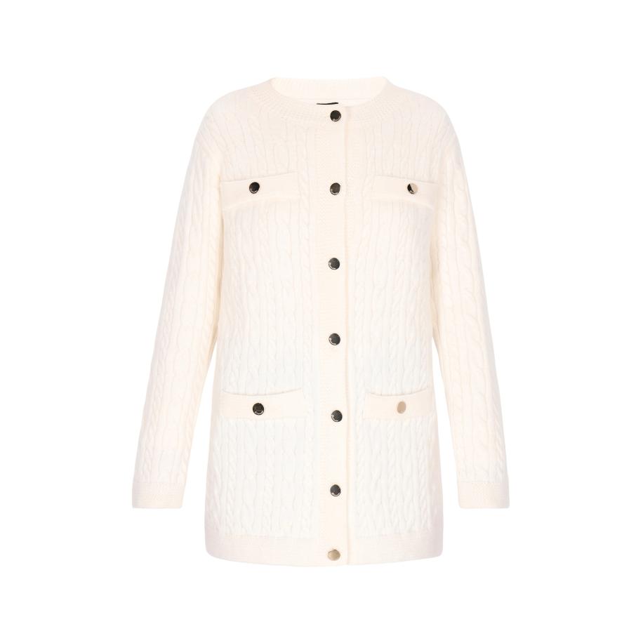 DreiMaster DreiMaster Klassik Gebreid vest wolwit -