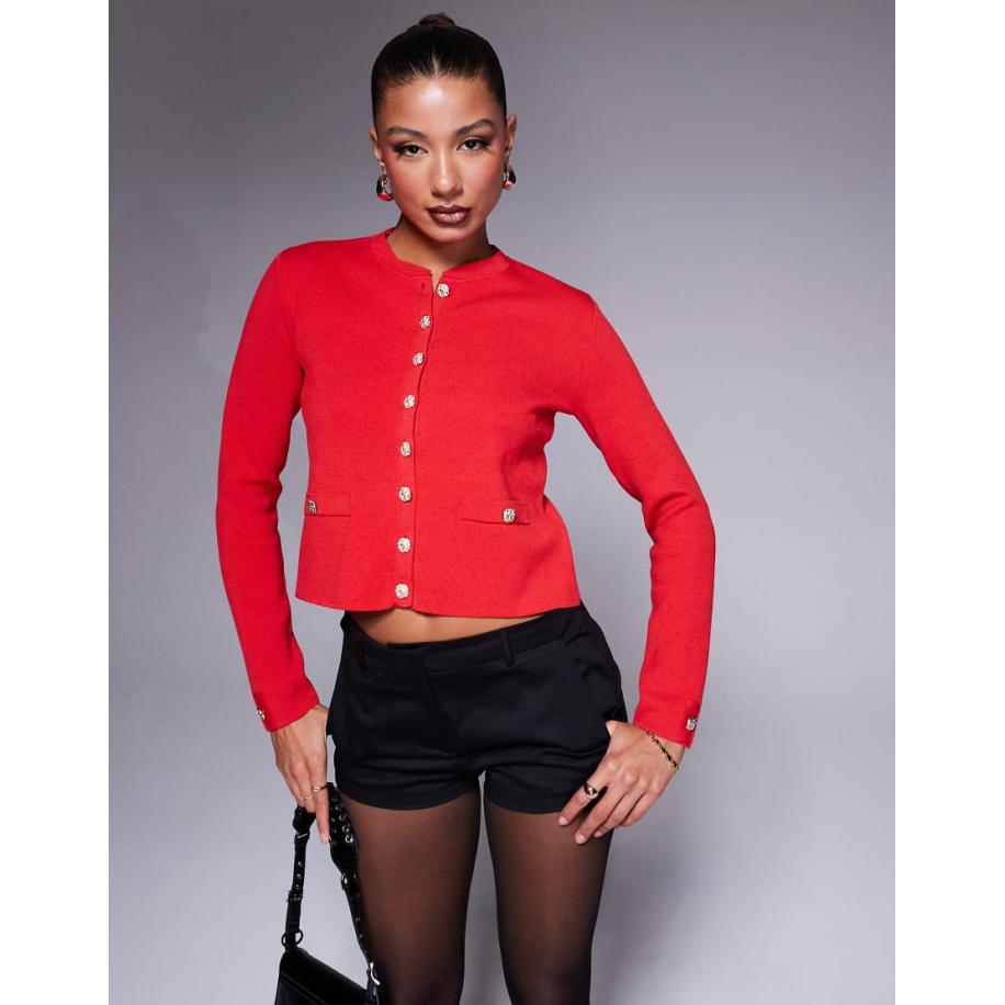 River Island Vest met ronde hals in rood Rood