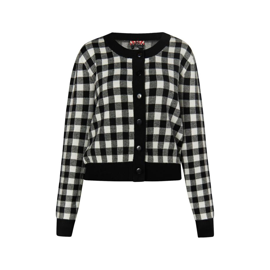 MYMO myMo ROCKS Gebreid vest Ucy zwart / wit -