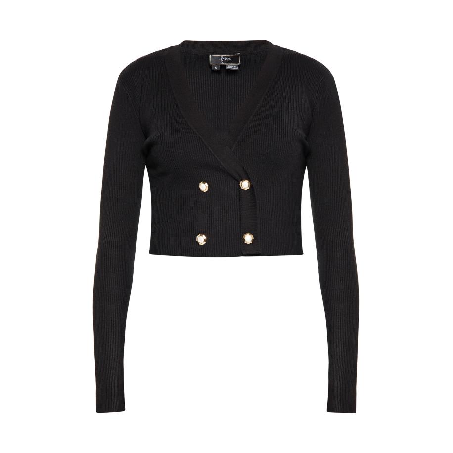 Faina faina Gebreid vest zwart -