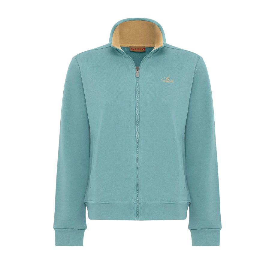 Cool Hill Cool Hill Sweatvest beige / mintgroen -