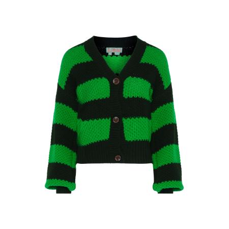 Libbi Libbi Gebreid vest groen / zwart