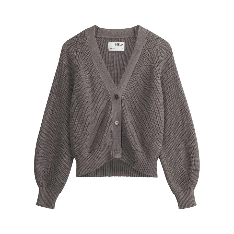 MELA MELA Gebreid vest Bhuma grijs gemêleerd -