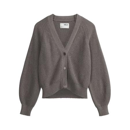 MELA MELA Gebreid vest Bhuma grijs gemêleerd