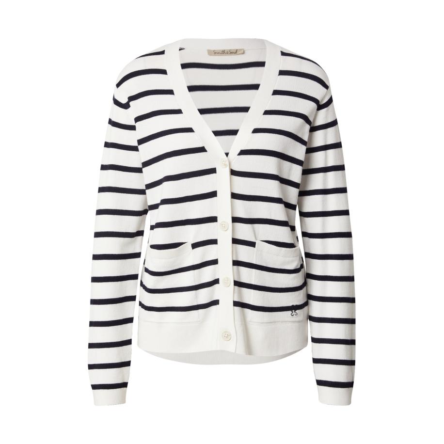 Smith & Soul Smith&Soul Gebreid vest donkerblauw / wit -