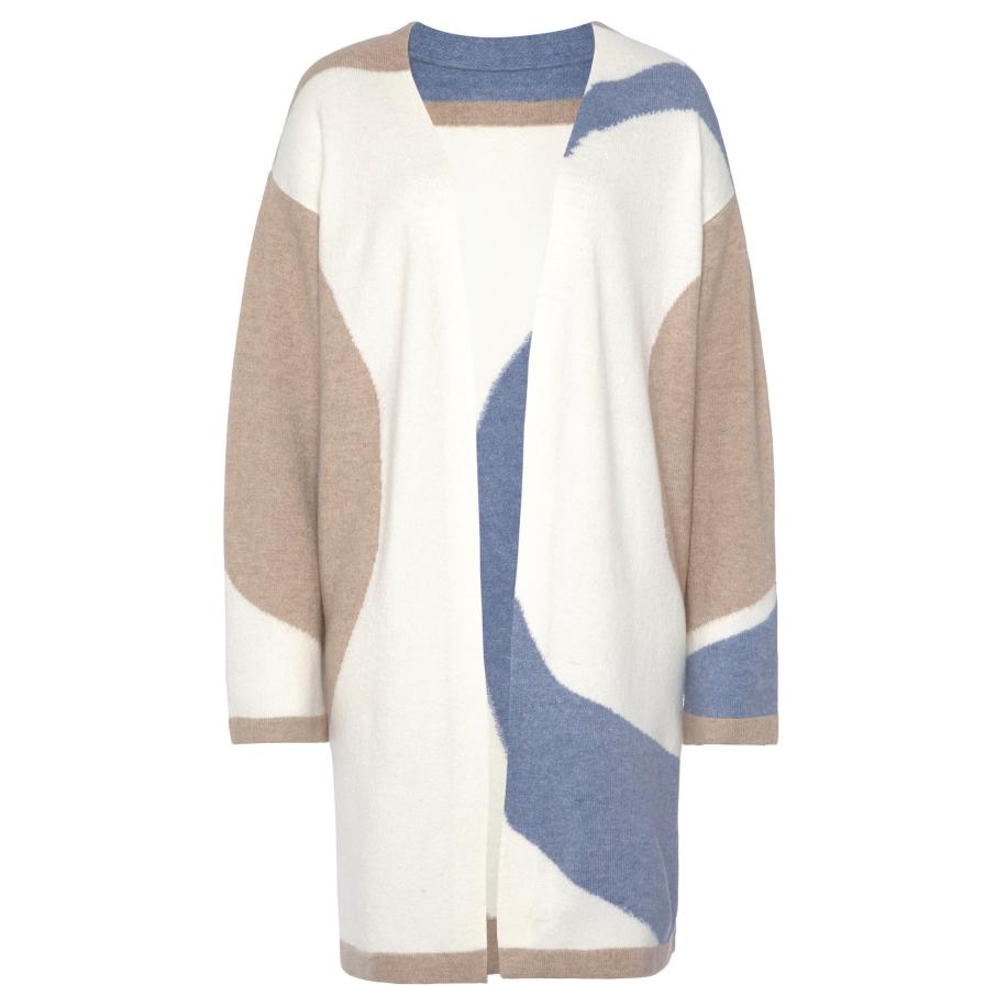 Lascana LASCANA Gebreid vest beige / crème / blauw -
