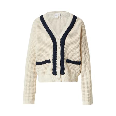 YAS YAS Gebreid vest YASARINA crème / nachtblauw