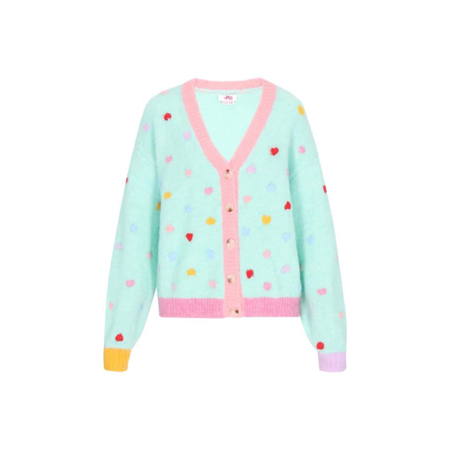 MYMO MYMO Gebreid vest geel / mintgroen / lila / rosa / rood -