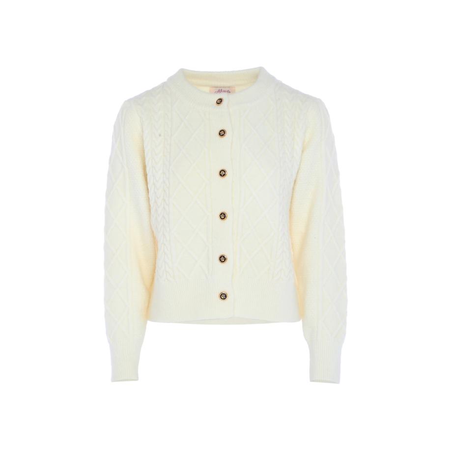aleva aleva Gebreid vest wolwit -