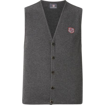 Jan Vanderstorm Gebreid vest donkergrijs, Effen