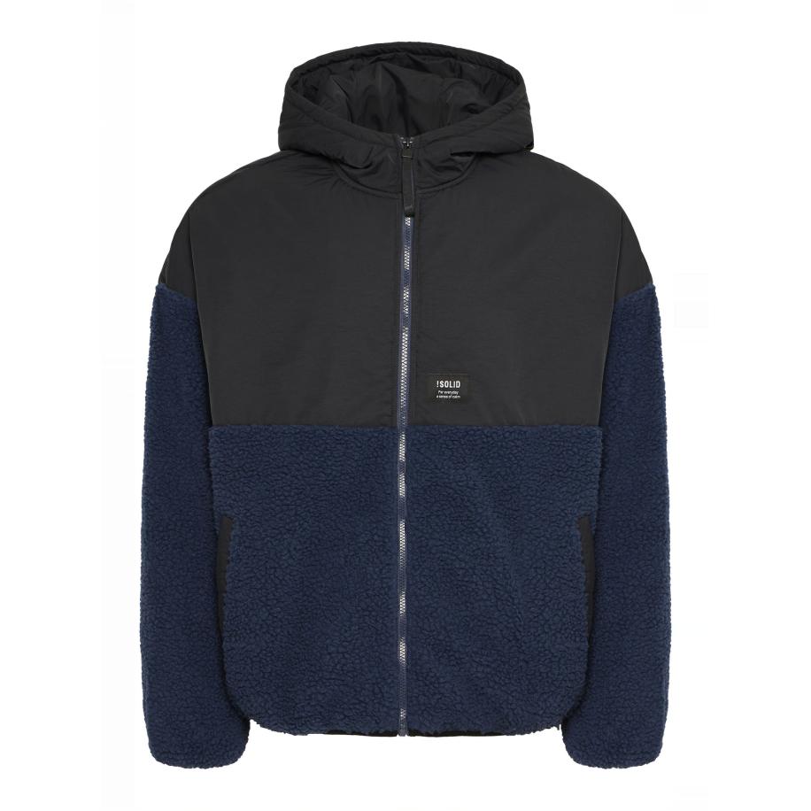 Solid !Solid Fleece jas Mark blauw / zwart -