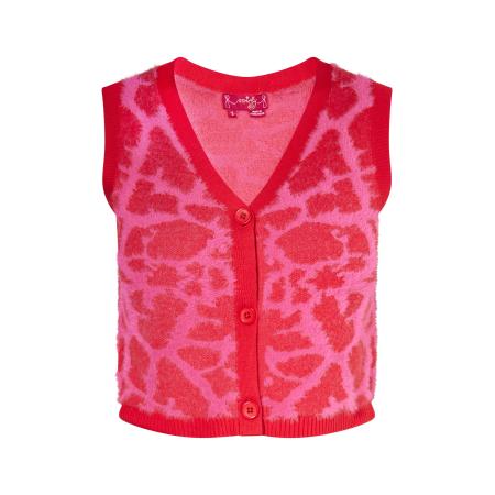 Swirly swirly Gebreid vest pink / rood