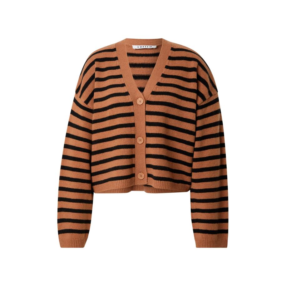 EDITED EDITED Gebreid vest Edana bruin / zwart -