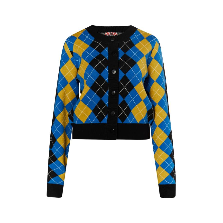 MYMO myMo ROCKS Gebreid vest Blonda blauw / curry / zwart -