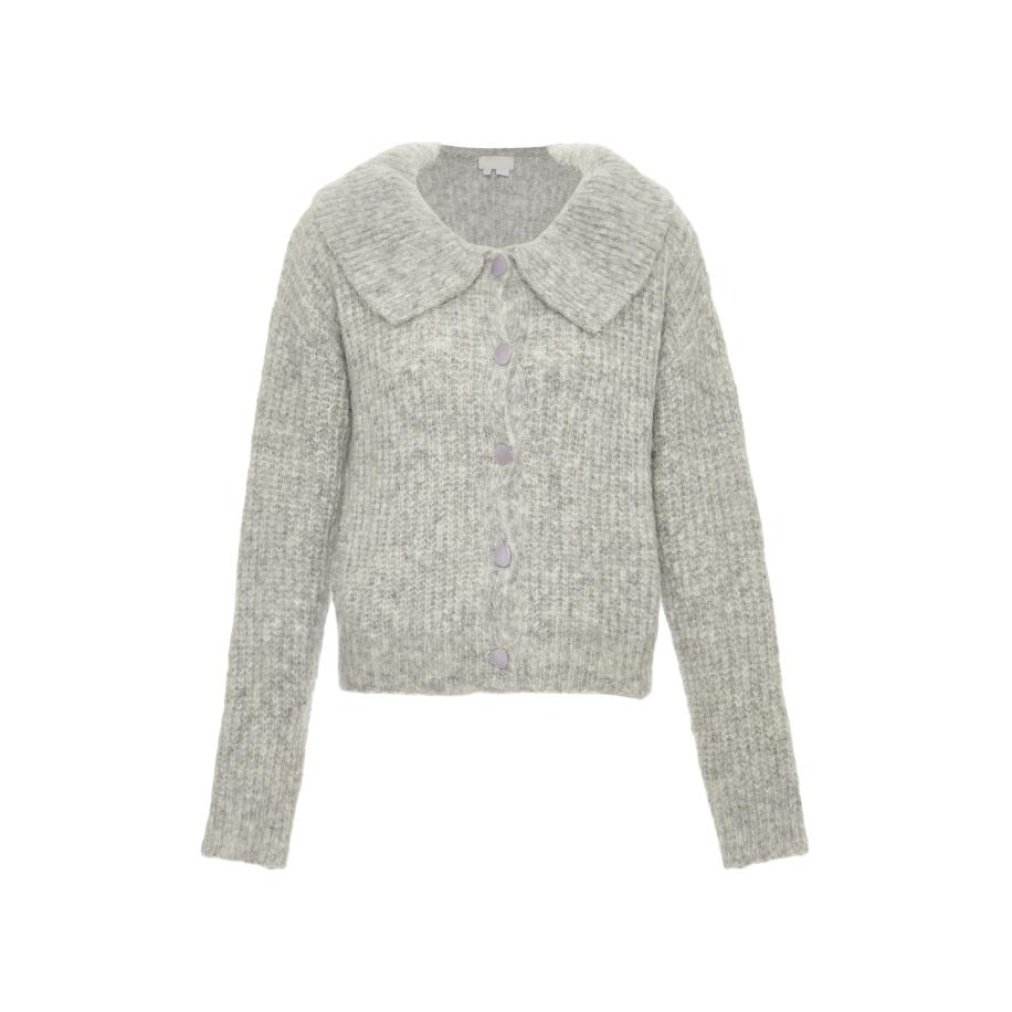 Jalene Jalene Gebreid vest grijs gemêleerd -