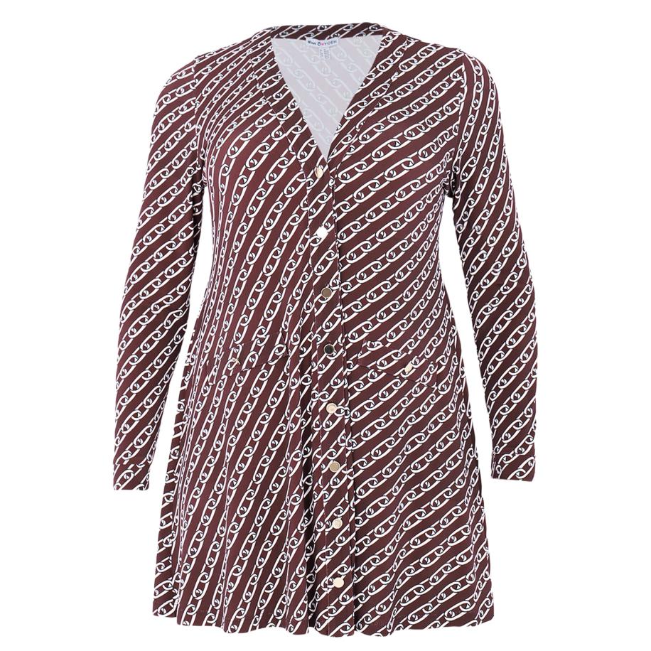 Yoek YOEK Gebreid vest Chain bruin / wit -