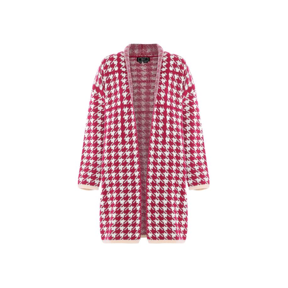 Faina faina Gebreid vest framboos / wolwit -