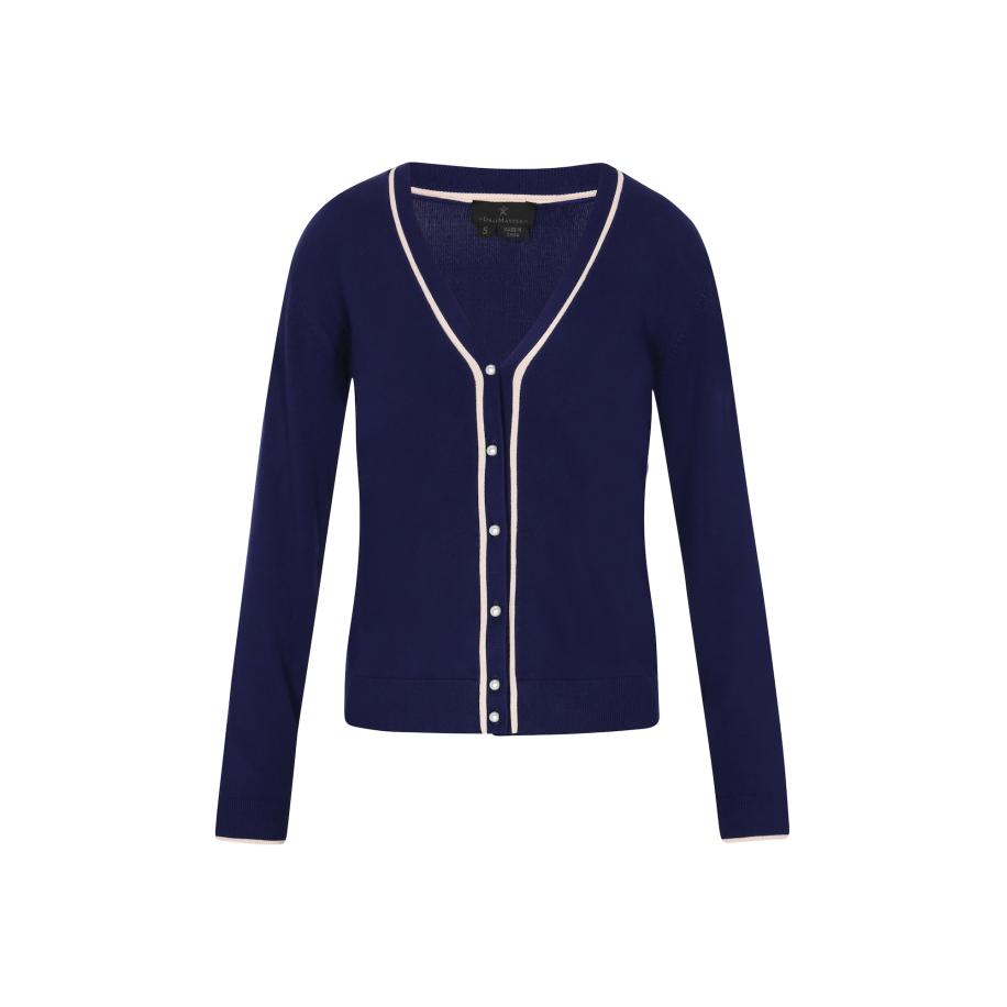 DreiMaster DreiMaster Klassik Gebreid vest navy / wit -