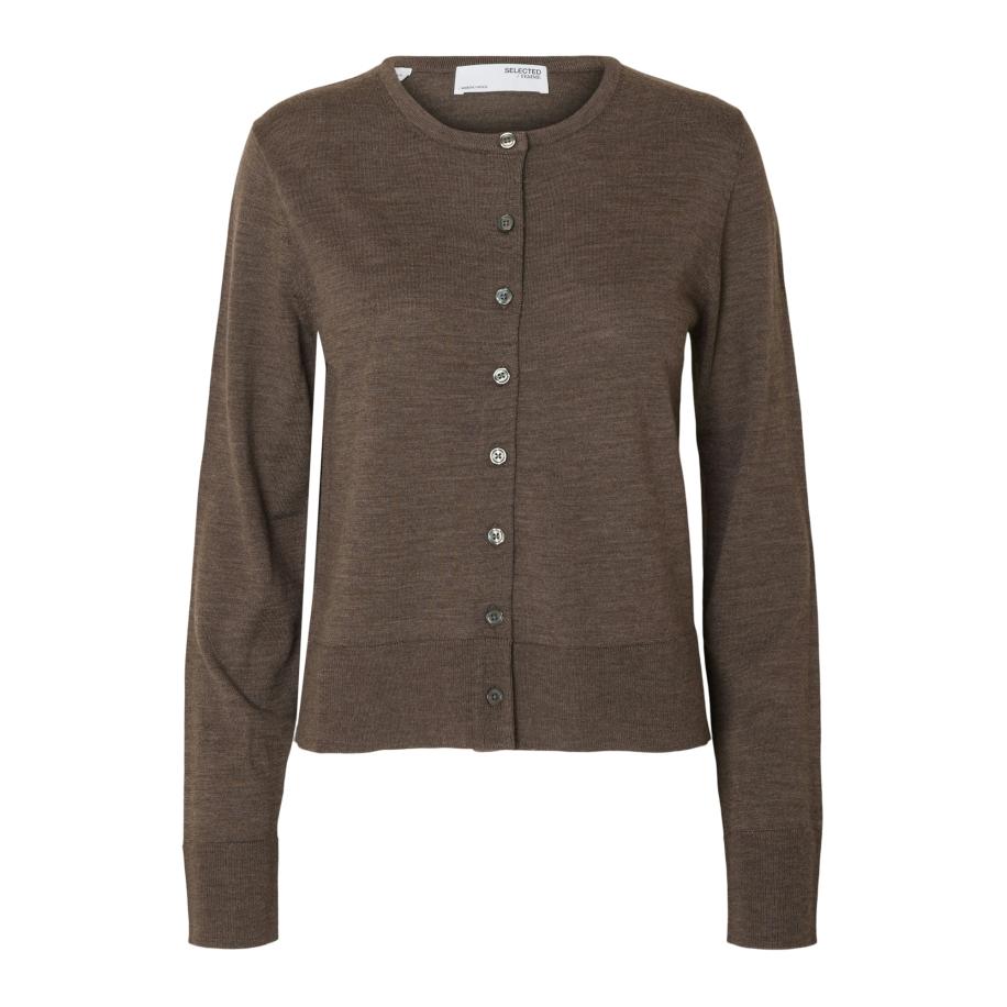 Selected SELECTED Gebreid vest SLFTHEA donkerbruin -