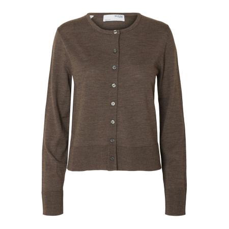 Selected SELECTED Gebreid vest SLFTHEA donkerbruin