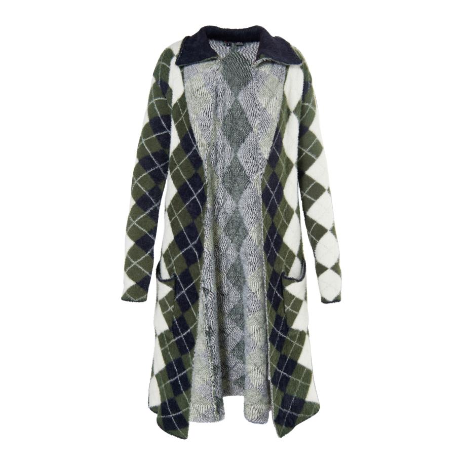 MYMO myMo ROCKS Gebreid vest olijfgroen / zwart / wit -