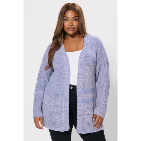 Yours Plus Size Purple Knitted Cardigan Size 58-60