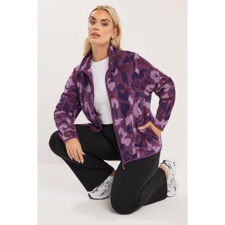 Yours Paarse Abstracte Fleecejas Size 50-52