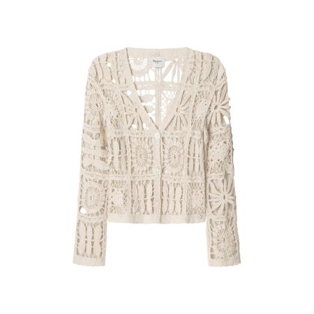 Pepe Jeans Pepe Jeans Gebreid vest Olympia wolwit