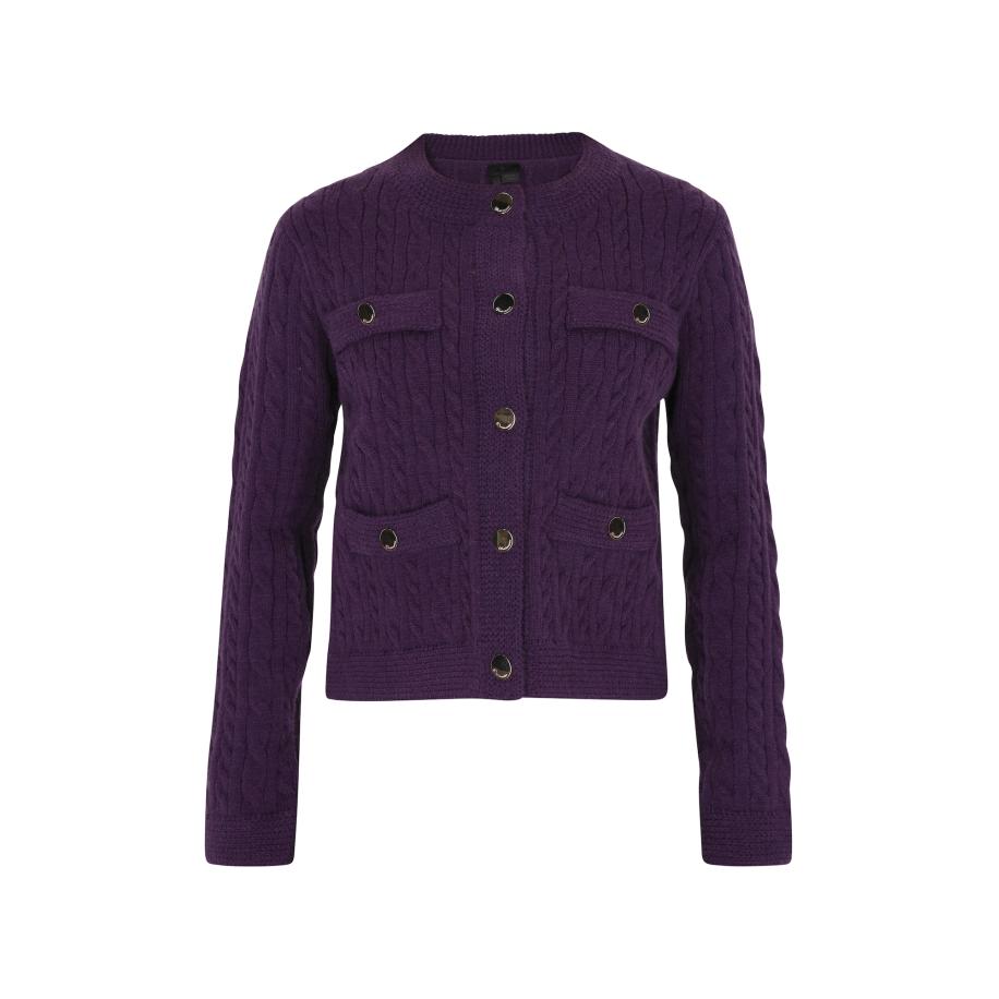 DreiMaster DreiMaster Klassik Gebreid vest donkerlila -