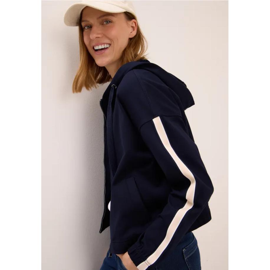 CECIL Sweatjack met Gallo-strepen Blauw