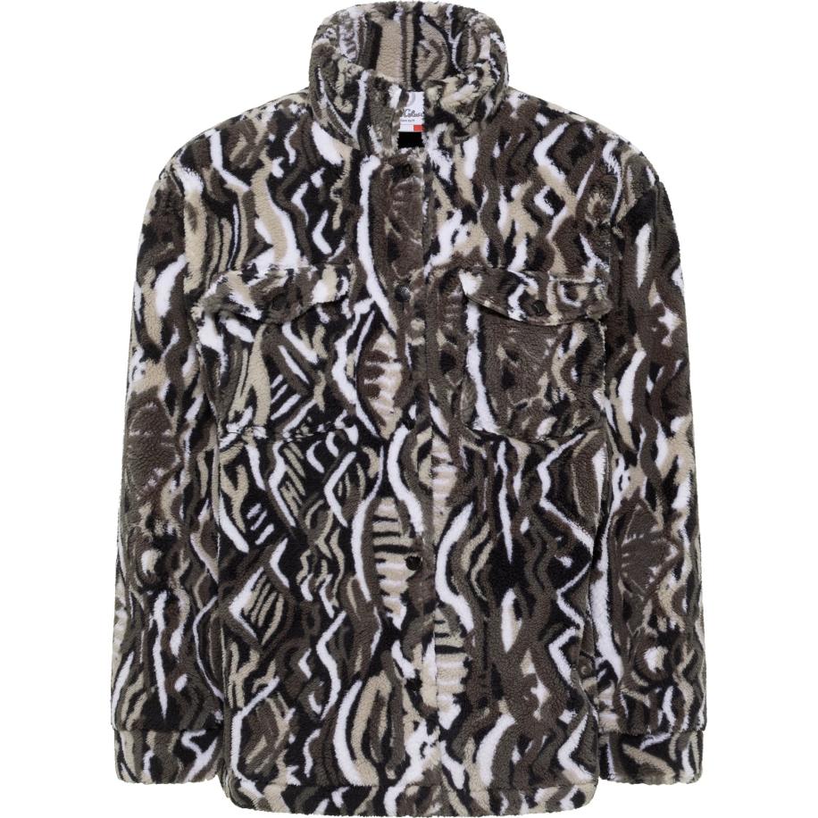 carlo colucci Carlo Colucci Sweatvest Dirler taupe / aardetinten / zwart / wit -