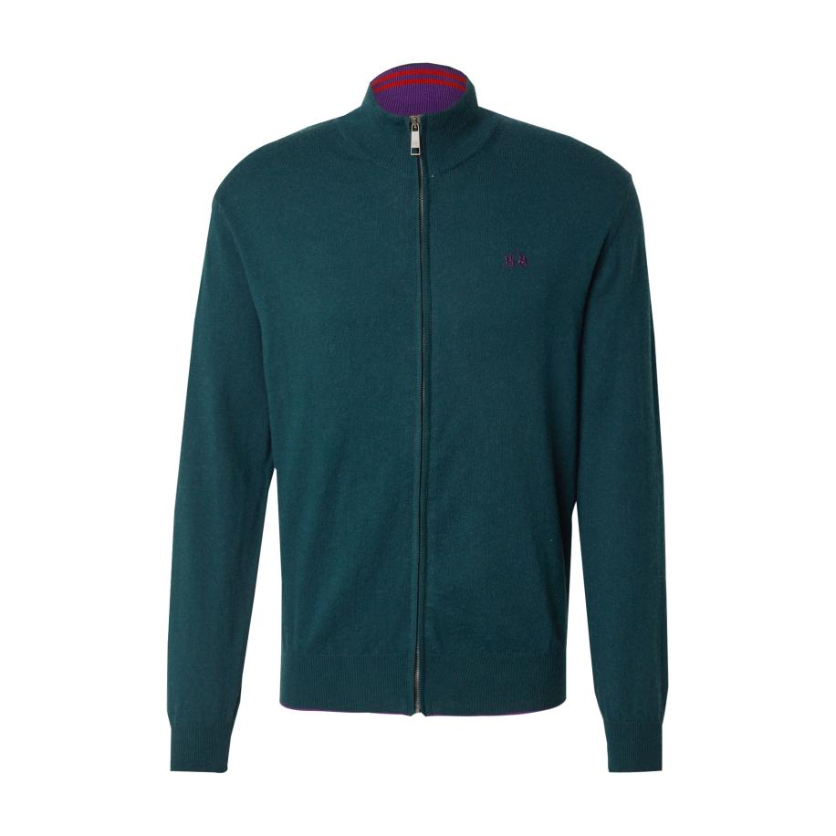 La Martina La Martina Gebreid vest donkergroen / lila -