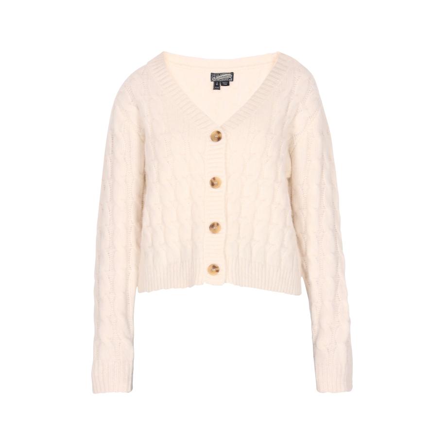 DreiMaster DreiMaster Vintage Gebreid vest wolwit -