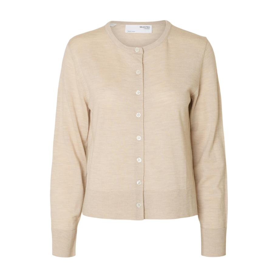 Selected SELECTED Gebreid vest SLFTHEA beige -