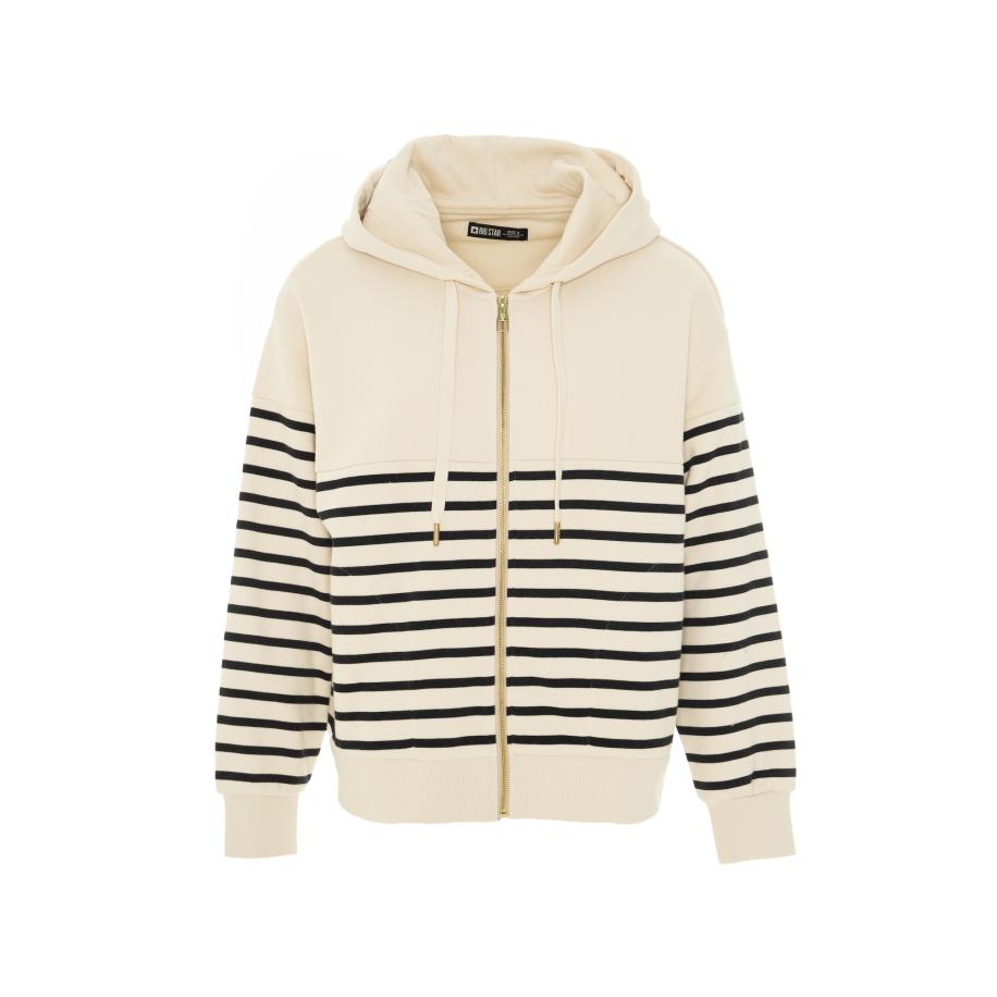 BIG STAR Sweatvest zwart / wit Wit