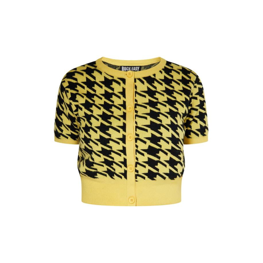 ROCKEASY ROCKEASY Gebreid vest honing / zwart -