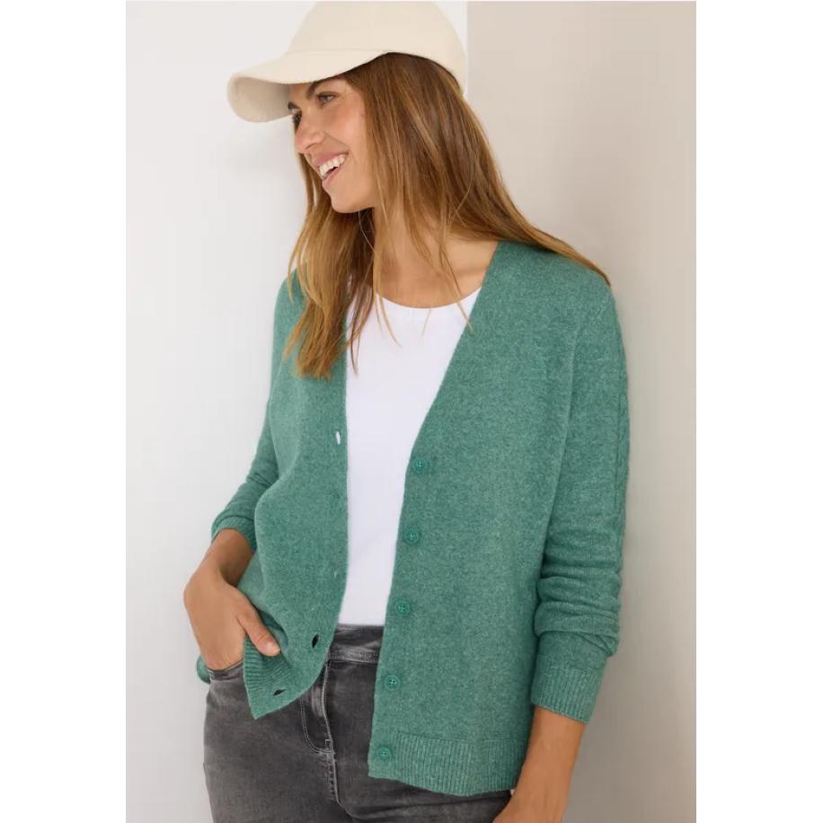 CECIL Vest met gebreide details Groen