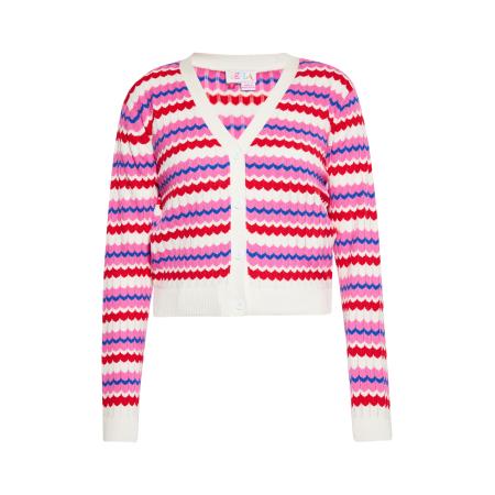 IZIA IZIA Gebreid vest lila / pink / rood / wit